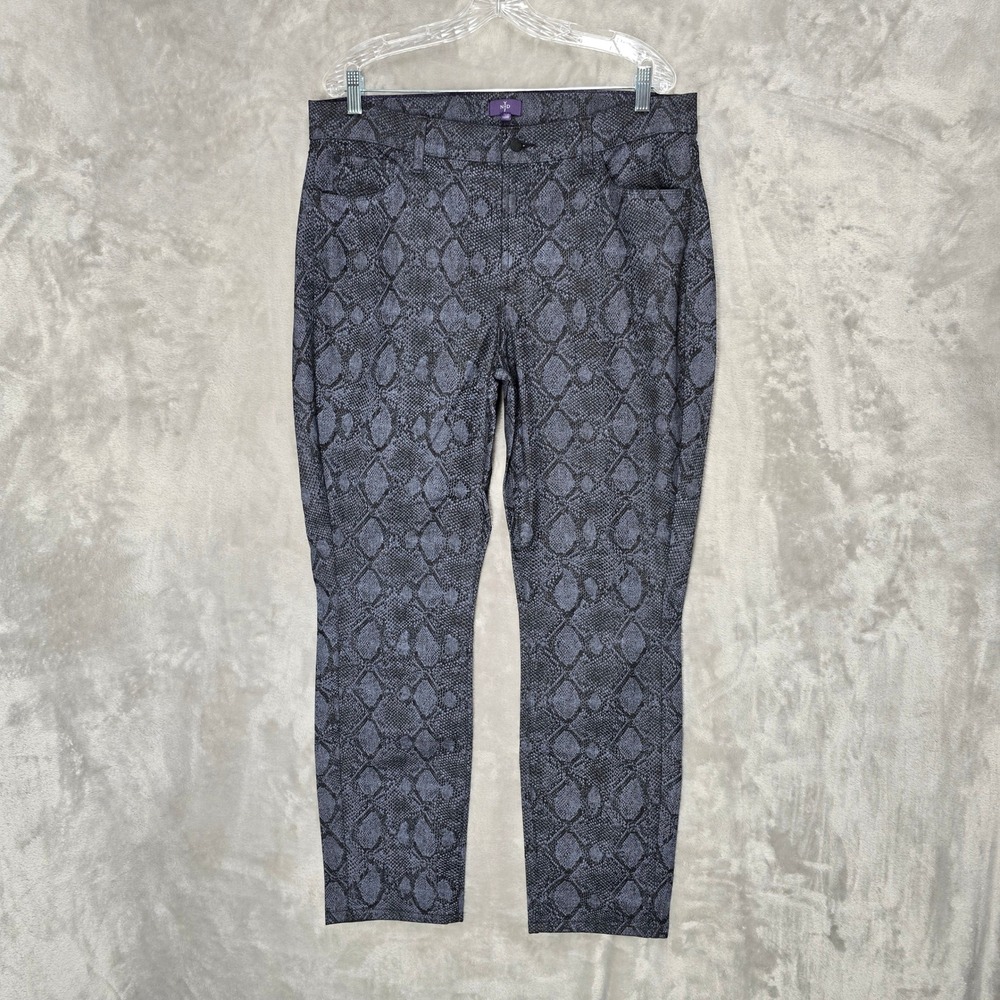 NYDJ Womens Black Gray Snake Print Slim Leg Pants Size‎ 16W